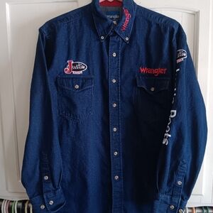 Vintage Wrangler 90s Justin Boots Men's Western Button Down Shirt (M)